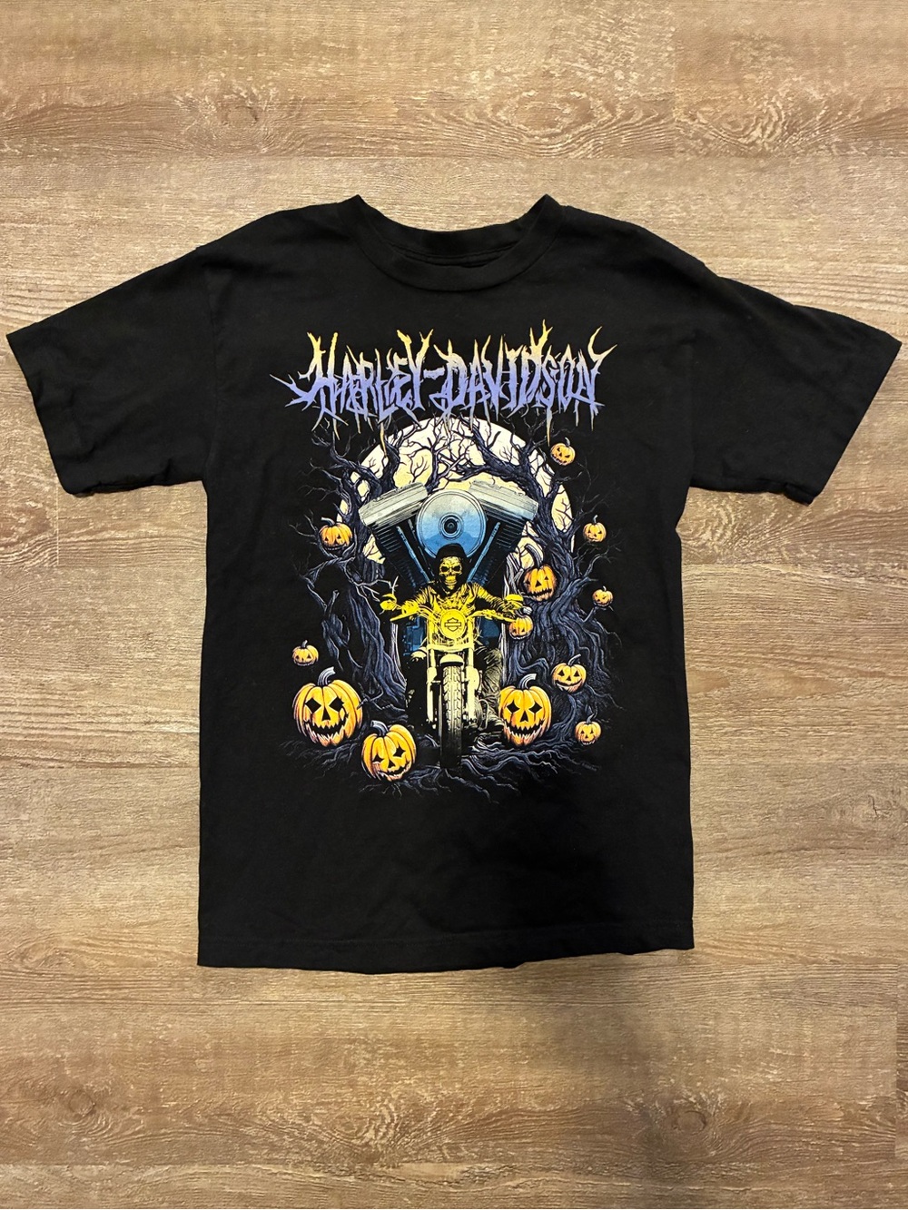 Vintage Halloween Harley Davidson T-Shirt - Picture 1 of 4